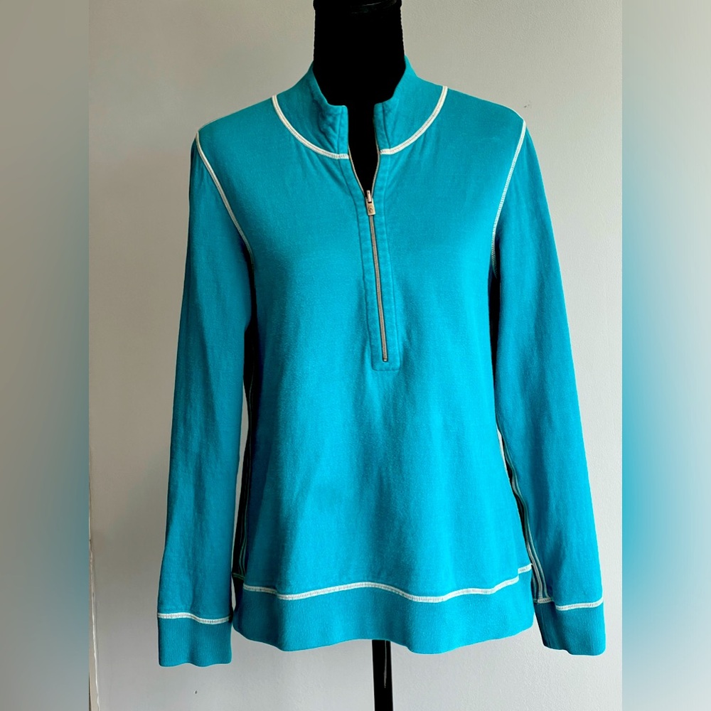 Tommy Bahama women’s reversible 1/2 zip cotton sweatshirt sz S. Like new.